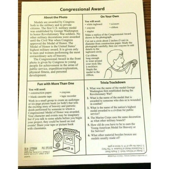 Hands On Heritage American Patriotic Symbols Photo Activity Cards Book New Rare - Picture 2 of 2